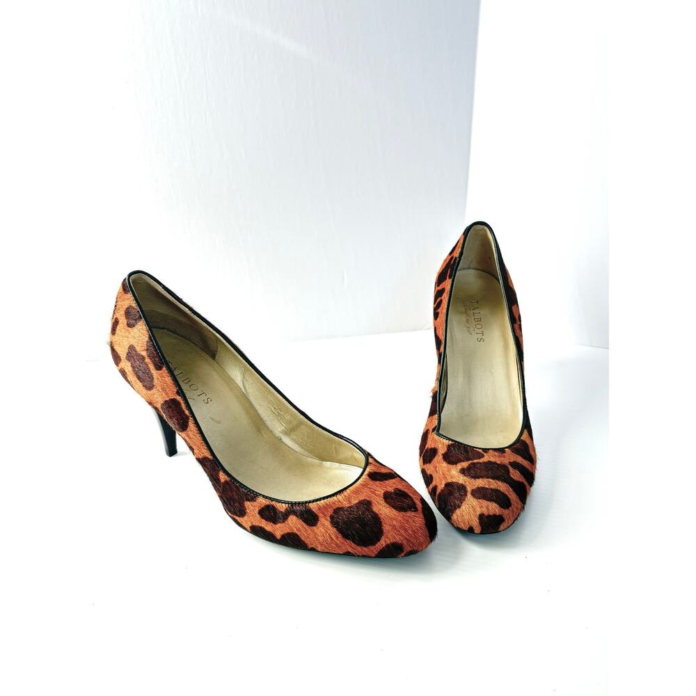 Talbots Shoes Leopard Print Calf Hair Pumps Women’s 9B Brown Animal Heels